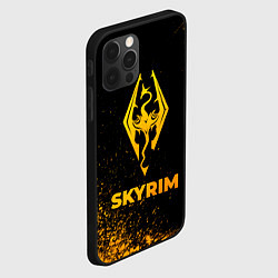 Чехол для iPhone 12 Pro Max Skyrim - gold gradient, цвет: 3D-черный — фото 2