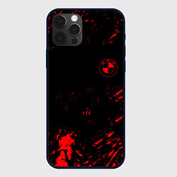 Чехол для iPhone 12 Pro Max BMW красные краски на чёрном, цвет: 3D-черный