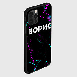 Чехол для iPhone 12 Pro Max Борис и неоновый герб России посередине, цвет: 3D-черный — фото 2