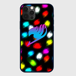 Чехол для iPhone 12 Pro Max Fairy Tail неоновые лого, цвет: 3D-черный