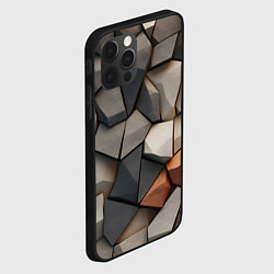 Чехол для iPhone 12 Pro Max Серые камни, цвет: 3D-черный — фото 2