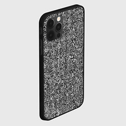 Чехол для iPhone 12 Pro Max Чёрные и белые узоры, цвет: 3D-черный — фото 2