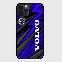 Чехол для iPhone 12 Pro Max Volvo - Синий спортивный, цвет: 3D-черный