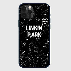 Чехол iPhone 12 Pro Max Linkin Park glitch на темном фоне посередине