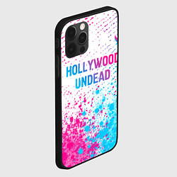 Чехол для iPhone 12 Pro Max Hollywood Undead neon gradient style посередине, цвет: 3D-черный — фото 2