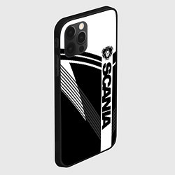 Чехол для iPhone 12 Pro Max Scania логотип на абстрактном фоне, цвет: 3D-черный — фото 2