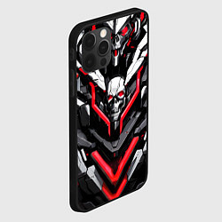 Чехол для iPhone 12 Pro Max Красный скелетный киберпанк доспех, цвет: 3D-черный — фото 2