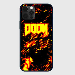 Чехол для iPhone 12 Pro Max Doom огненный стиль ад марса, цвет: 3D-черный