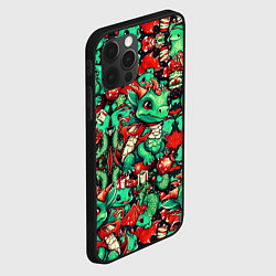 Чехол для iPhone 12 Pro Max Зелёный деревянный дракончик, цвет: 3D-черный — фото 2