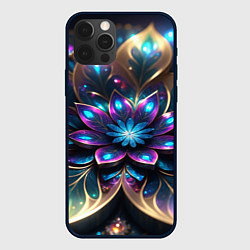 Чехол для iPhone 12 Pro Max Абстрактный фрактальный цветок, цвет: 3D-черный