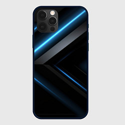 Чехол для iPhone 12 Pro Max Разрыв реальности синего и черного, цвет: 3D-черный