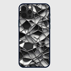 Чехол для iPhone 12 Pro Max Чёрно-белая сетка, цвет: 3D-черный