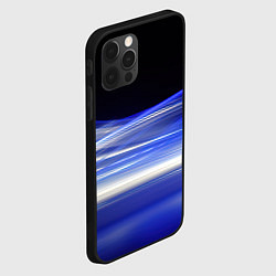 Чехол для iPhone 12 Pro Max Синие волны на черном, цвет: 3D-черный — фото 2