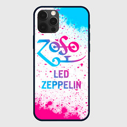 Чехол для iPhone 12 Pro Max Led Zeppelin neon gradient style, цвет: 3D-черный