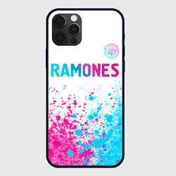 Чехол для iPhone 12 Pro Max Ramones neon gradient style посередине, цвет: 3D-черный