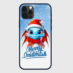 Чехол для iPhone 12 Pro Max Веселый новогодний дракончик, цвет: 3D-черный