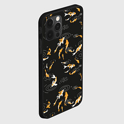 Чехол для iPhone 12 Pro Max Карпы кои и дождь, цвет: 3D-черный — фото 2