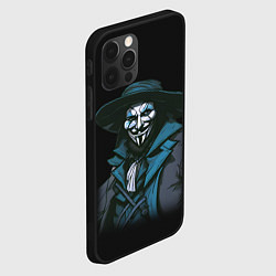 Чехол для iPhone 12 Pro Max Гай фокс в синем, цвет: 3D-черный — фото 2