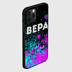 Чехол для iPhone 12 Pro Max Вера и неоновый герб России посередине, цвет: 3D-черный — фото 2