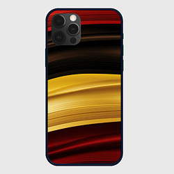Чехол для iPhone 12 Pro Max Черный красный желтый цвет абстракции, цвет: 3D-черный