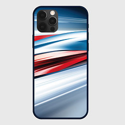 Чехол для iPhone 12 Pro Max Белая синяя красная абстракция, цвет: 3D-черный