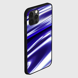 Чехол для iPhone 12 Pro Max Белая синяя абстракция волнами, цвет: 3D-черный — фото 2