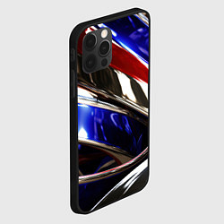 Чехол для iPhone 12 Pro Max Металлические абстрактные вставки, цвет: 3D-черный — фото 2