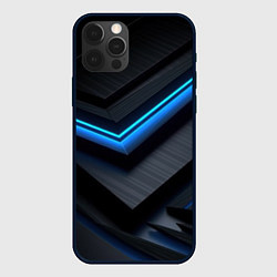 Чехол для iPhone 12 Pro Max Голубая абстракция, цвет: 3D-черный