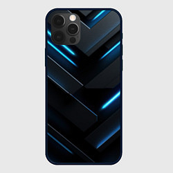Чехол для iPhone 12 Pro Max Оттенки синего абстракт, цвет: 3D-черный
