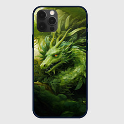 Чехол для iPhone 12 Pro Max Зеленый травяной дракон, цвет: 3D-черный