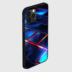 Чехол для iPhone 12 Pro Max Синие абстрактные плиты, цвет: 3D-черный — фото 2
