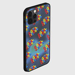 Чехол для iPhone 12 Pro Max The amazing digital circus pattern, цвет: 3D-черный — фото 2