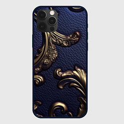 Чехол для iPhone 12 Pro Max Классические позолоченные объемные узоры, цвет: 3D-черный