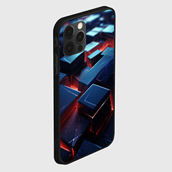 Чехол для iPhone 12 Pro Max Синие плиты абстракция разлома, цвет: 3D-черный — фото 2