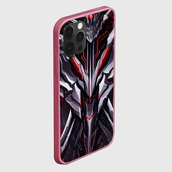 Чехол для iPhone 12 Pro Max Красная кибер броня модерн, цвет: 3D-малиновый — фото 2