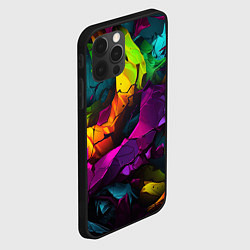 Чехол для iPhone 12 Pro Max Яркие разноцветные краски, цвет: 3D-черный — фото 2