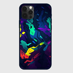 Чехол для iPhone 12 Pro Max Яркая абстракция в стиле камуфляжа, цвет: 3D-черный