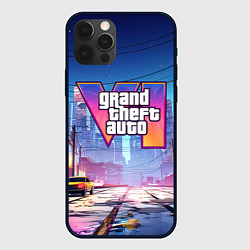 Чехол для iPhone 12 Pro Max GTA 6 неоновый город, цвет: 3D-черный