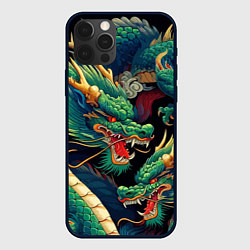 Чехол для iPhone 12 Pro Max Два Японских дракона - ирезуми, цвет: 3D-черный