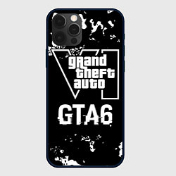 Чехол для iPhone 12 Pro Max GTA6 glitch на темном фоне, цвет: 3D-черный