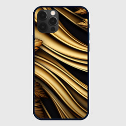 Чехол для iPhone 12 Pro Max Золотая объемная абстракция, цвет: 3D-черный