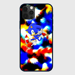 Чехол для iPhone 12 Pro Max Sonic colors, цвет: 3D-черный