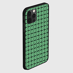 Чехол для iPhone 12 Pro Max Чёрные узоры на зелёном, цвет: 3D-черный — фото 2