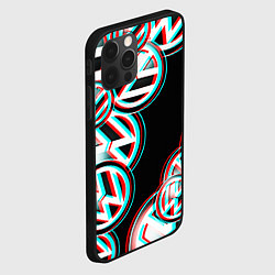 Чехол для iPhone 12 Pro Max Volkswagen glitch pattern, цвет: 3D-черный — фото 2