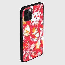 Чехол для iPhone 12 Pro Max Рождественские узоры колокольчики, цвет: 3D-черный — фото 2