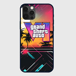 Чехол для iPhone 12 Pro Max GTA 6 night logo, цвет: 3D-черный
