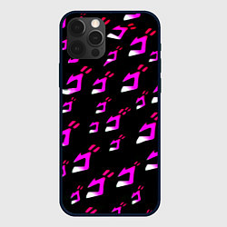 Чехол для iPhone 12 Pro Max JoJos Bizarre neon pattern logo, цвет: 3D-черный