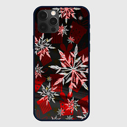 Чехол для iPhone 12 Pro Max Рождественские снежинки, цвет: 3D-черный