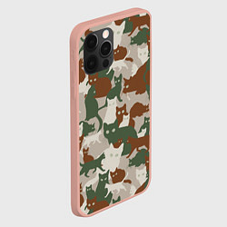 Чехол для iPhone 12 Pro Max Кошки - камуфляж, цвет: 3D-светло-розовый — фото 2