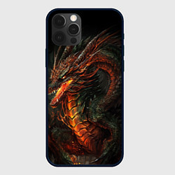 Чехол для iPhone 12 Pro Max Красный древесный дракон, цвет: 3D-черный
